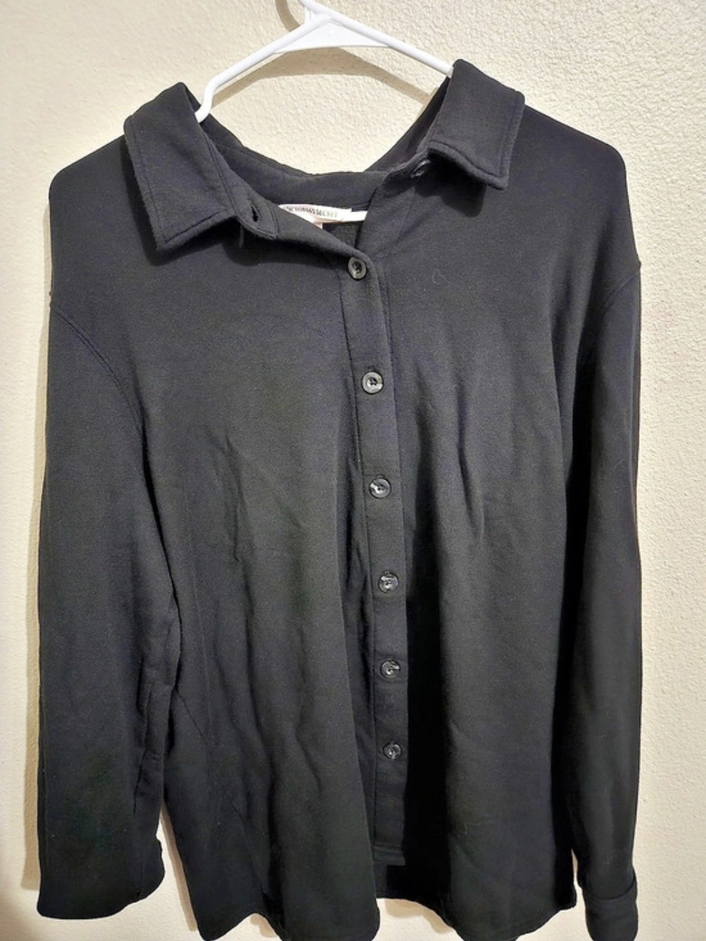 Victoria's Secret Black Long Sleeve Button Down Size XL Like New